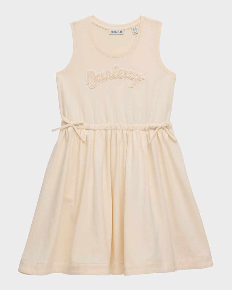 Girl's Corala Toweling Logo Applique Sleeveless Dress, Size 3-12